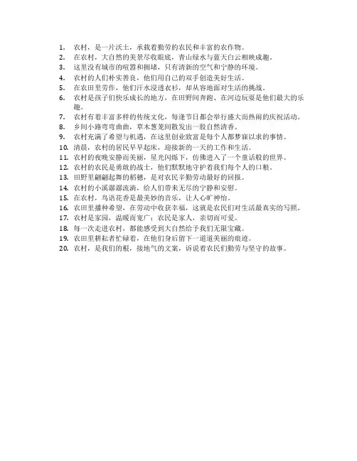 农村 接地气文案