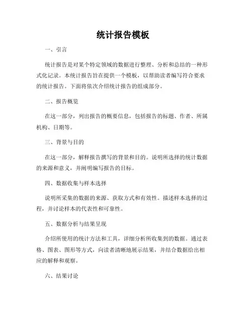 统计报告模板