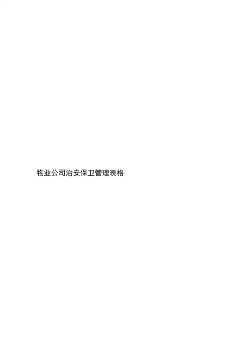 物业公司治安保卫管理表格
