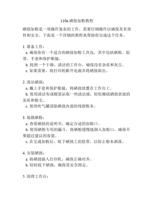 110a硒鼓加粉教程
