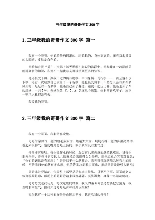 三年级我的哥哥作文300字