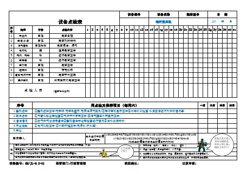 设备点检表-螺杆空压机