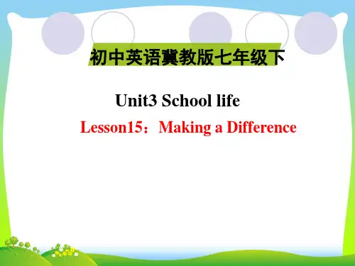 2021年冀教版七年级英语下册Unit3 School LifeLesson15精品课件