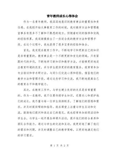 青年教师成长心得体会