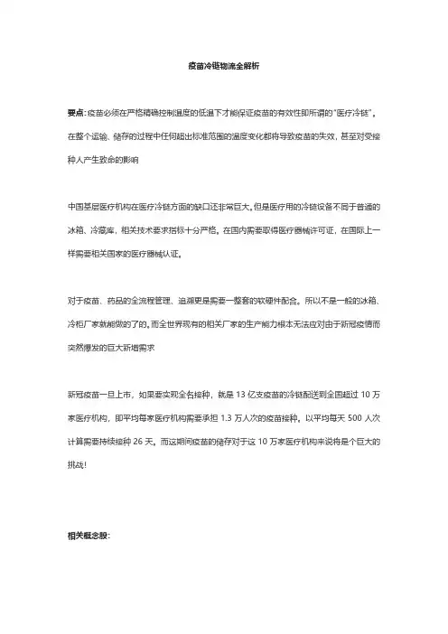 疫苗冷链物流全解析