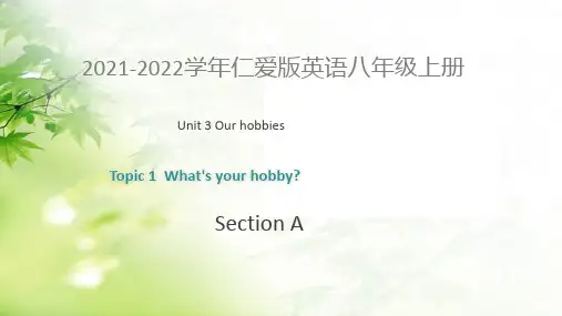 2022年秋仁爱版英语八年级上册 Unit3 Topic 1   课件