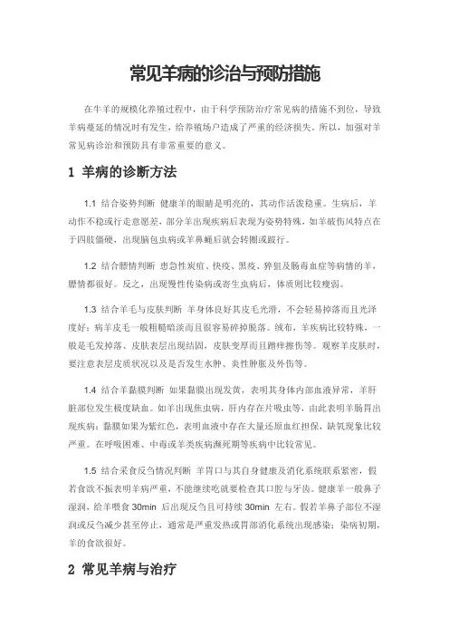 常见羊病的诊治与预防措施