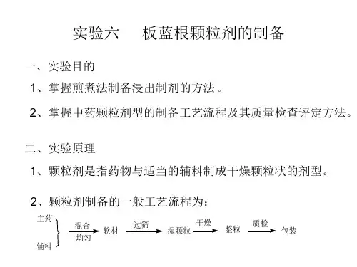 板蓝根颗粒剂的制备