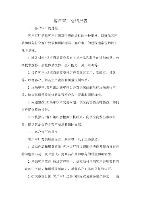 客户审厂总结报告
