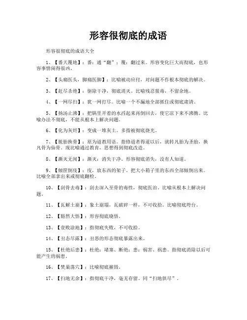 形容很彻底的成语