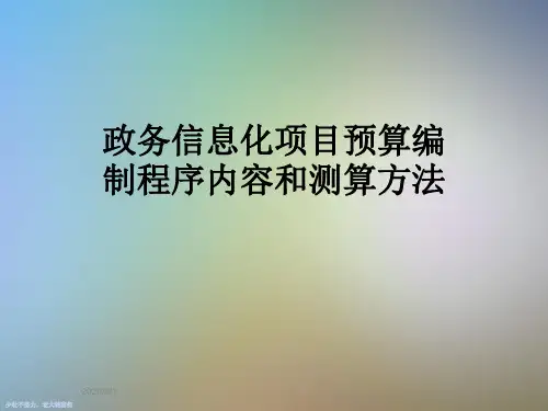 政务信息化项目预算编制程序内容和测算方法