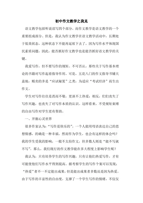 初中作文教学之我见