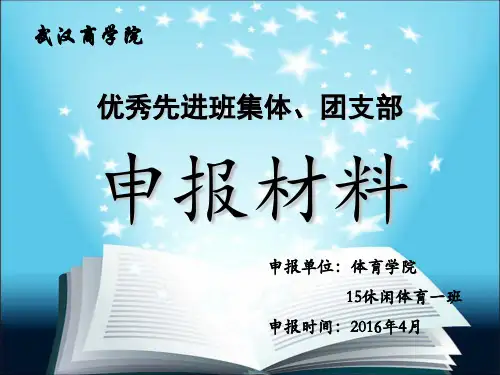 优秀先进班集体团支部ppt课件