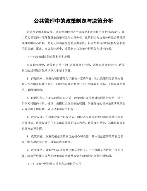 公共管理中的政策制定与决策分析