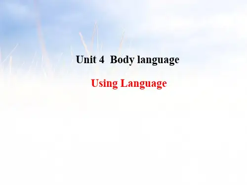 [人教必修四]Unit 4 Using Language