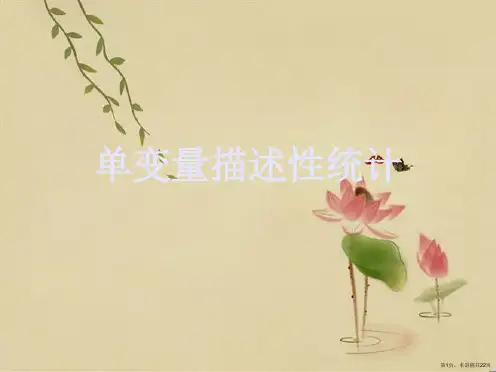 单变量描述性统计