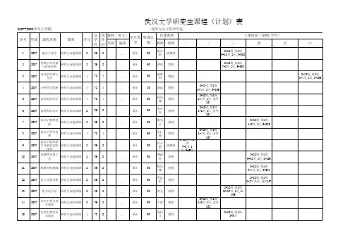 武大课表