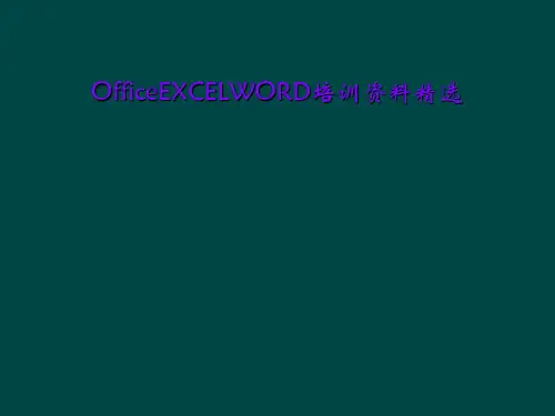 OfficeEXCELWORD培训资料精选