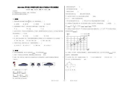 2023-2024学年度小学数学北师大版小升初重点中学分班测试