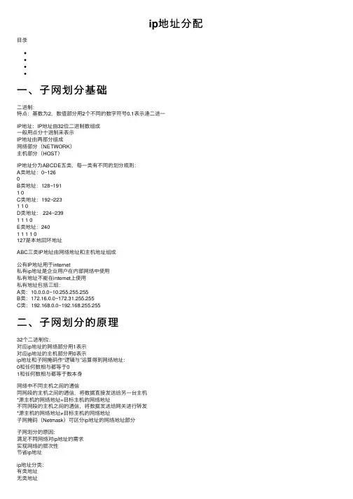 ip地址分配