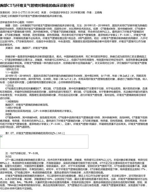 胸部CT与纤维支气管镜对肺癌的临床诊断分析