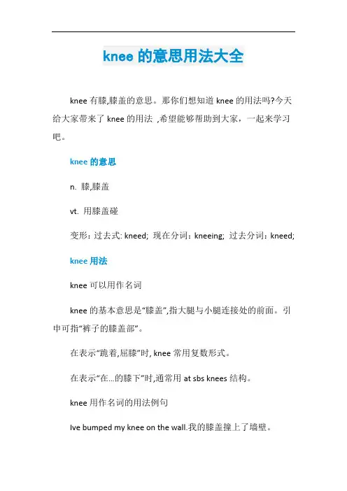 knee的意思用法大全