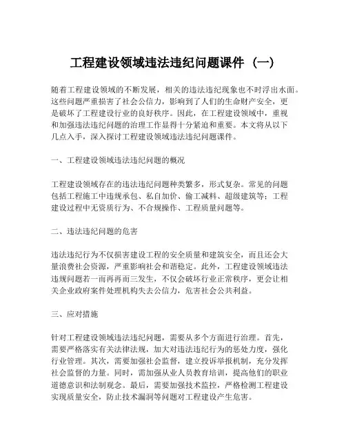 工程建设领域违法违纪问题课件 (一)