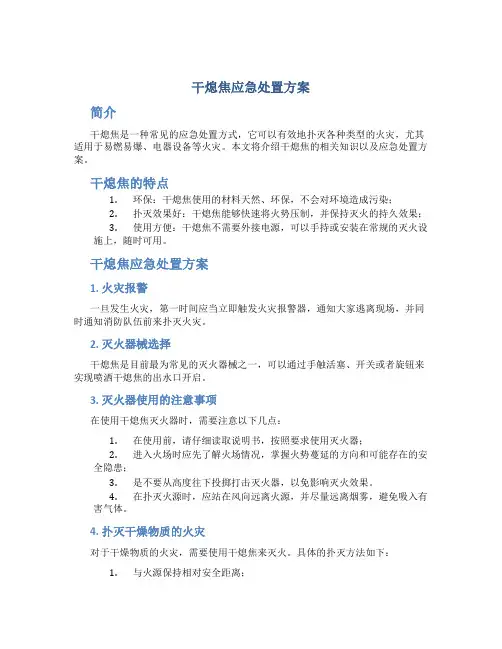 干熄焦应急处置方案