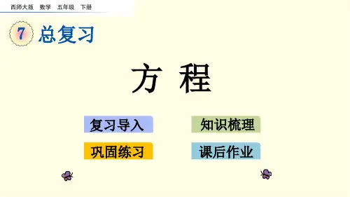 西师大数学课件(五下)方程