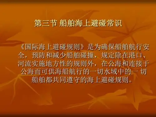 第三节船舶海上避碰常识1报告