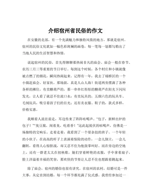 介绍宿州省民俗的作文