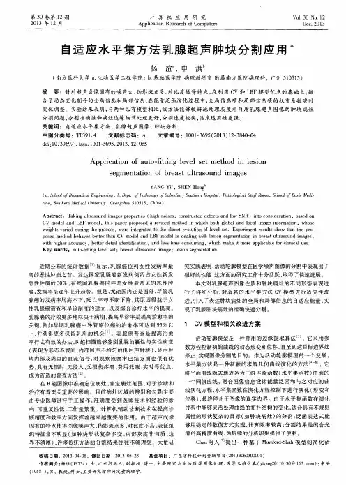 自适应水平集方法乳腺超声肿块分割应用