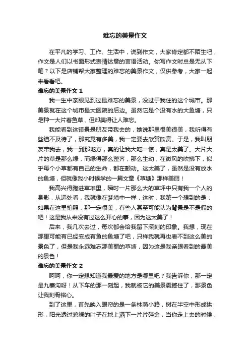 难忘的美景作文