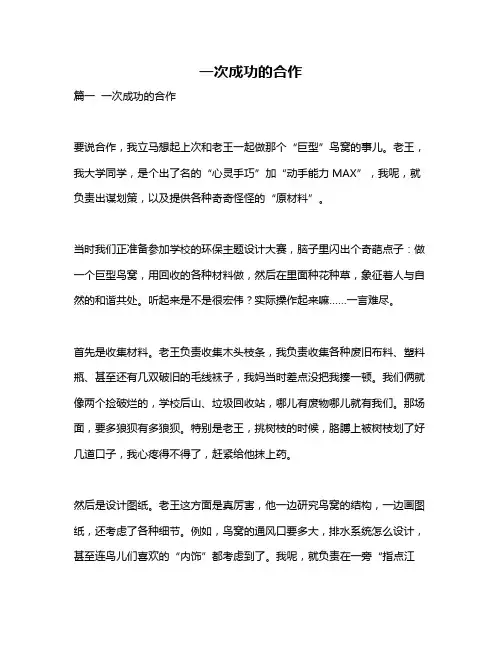 作文《一次成功的合作》