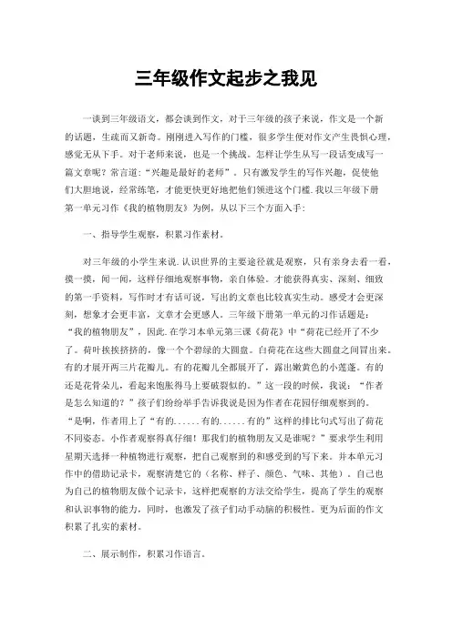 三年级作文起步之我见