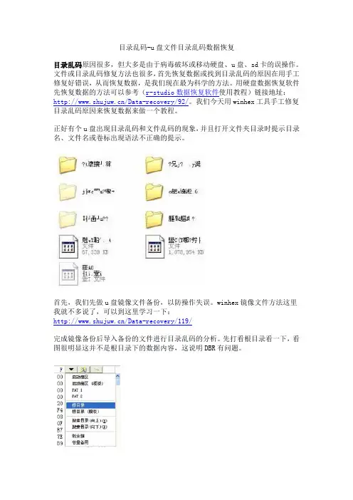 目录乱码-u盘文件目录乱码数据恢复