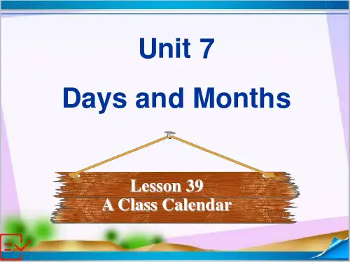 新冀教版七年级英语上册Unit 7 lesson 39 课件