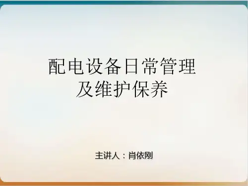 配电设备日常管理及维护保养培训课件PPT培训模板(41张)