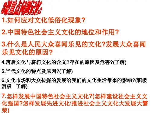 文化生活第四单元(发展社会主义先进文化)