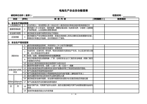 6大生产企业安全检查表
