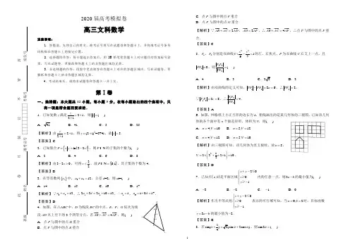 2020届高考模拟试卷文科数学试题及详细答案解析13