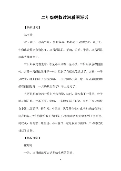 二年级蚂蚁过河看图写话