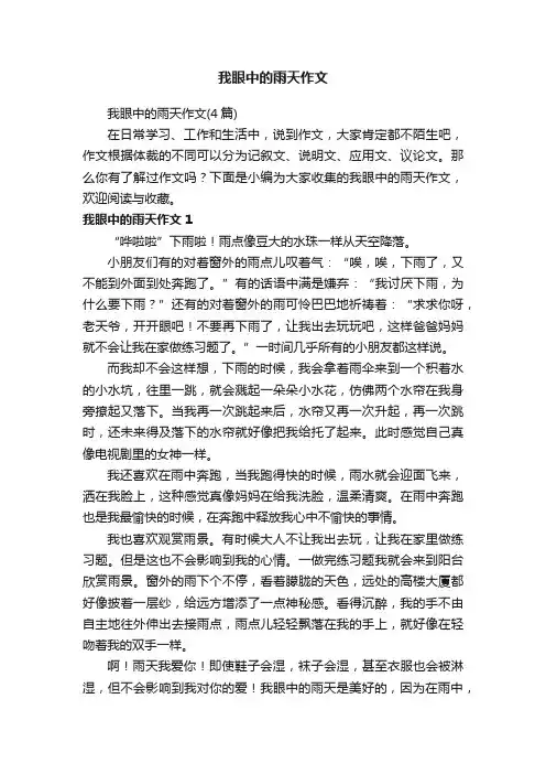 我眼中的雨天作文（4篇）