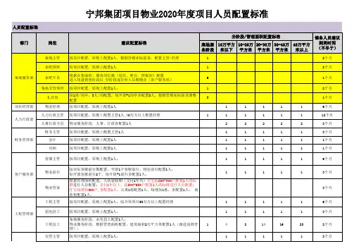 项目公司人员编制标准及编制计划
