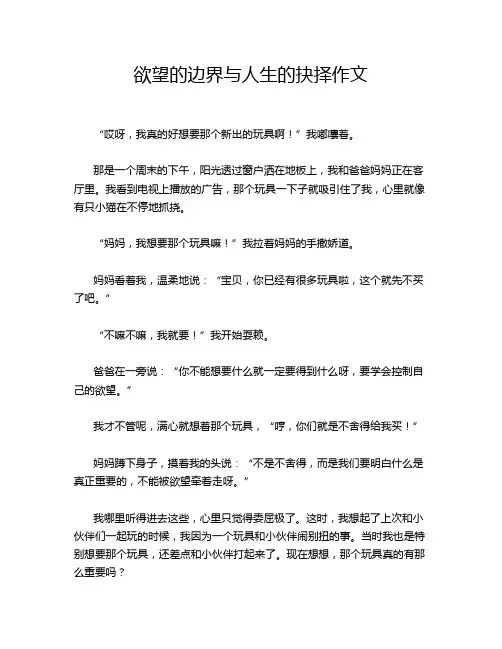 欲望的边界与人生的抉择作文