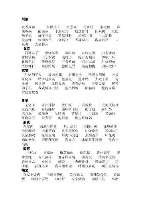 全国菜名总汇