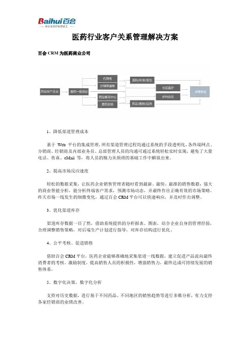 医药行业客户关系管理解决方案
