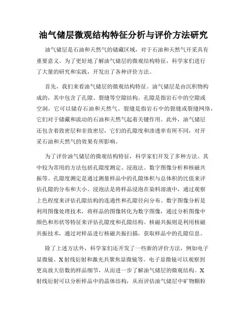 油气储层微观结构特征分析与评价方法研究