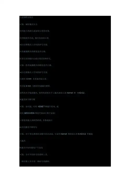 光学镜面抛光出现问题解决方法