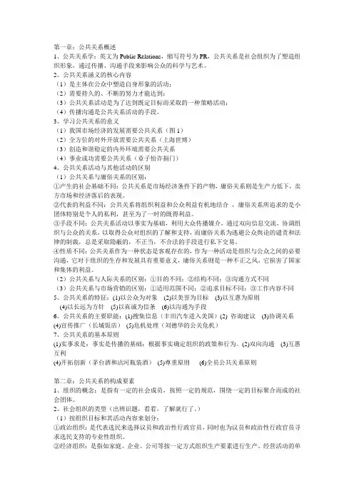 公共关系复习题